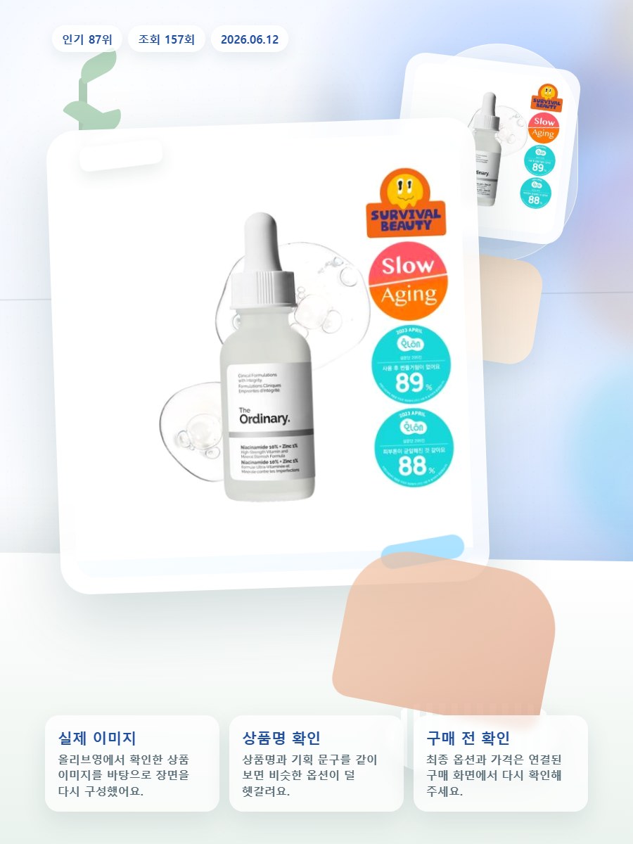 디오디너리 나이아신아마이드 10% + 징크 1% 30ml 올리브영 재고 확인 대표 이미지