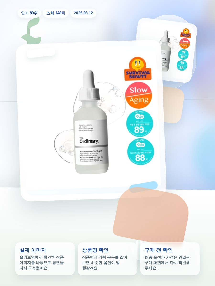 디오디너리 나이아신아마이드 10% + 징크 1% 60ml 올리브영 재고 확인 대표 이미지