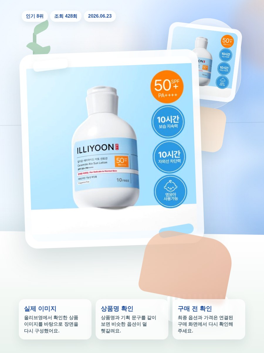 일리윤 세라마이드 아토 선로션 180ml 올리브영 재고 확인 대표 이미지