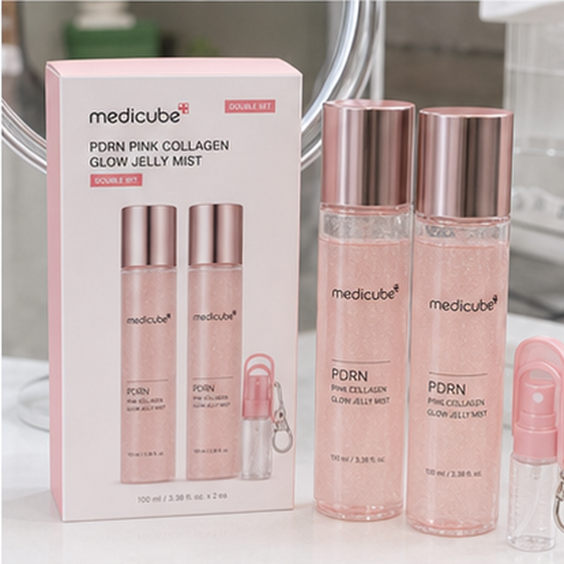 메디큐브 PDRN 핑크 콜라겐 글로우 젤리 미스트 100ml… 후기형 사진 1